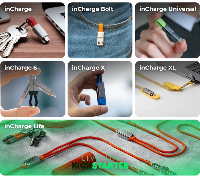 The inCharge family: inCharge, Bolt, Universal, 6, X, XL — and now inCharge Life