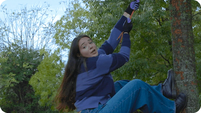 Strong enough to swing from — inCharge Life holding a person's weight from a tree branch